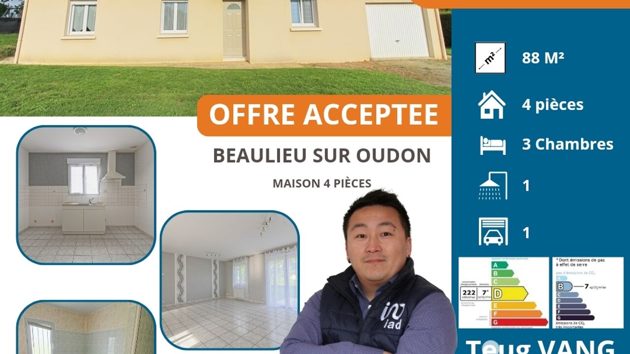 maison 4 pièces 88 m2 à vendre à Beaulieu-sur-Oudon (53320)