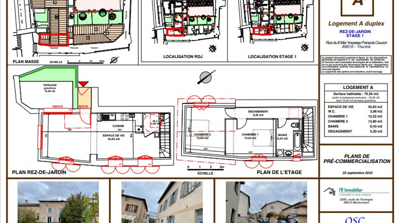 appartement 3 pièces 76 m2 à vendre à Thurins (69510)