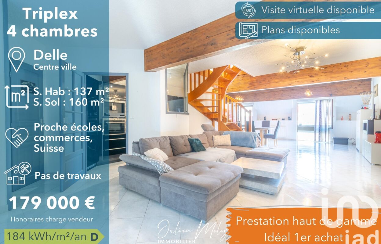 appartement 6 pièces 132 m2 à vendre à Delle (90100)