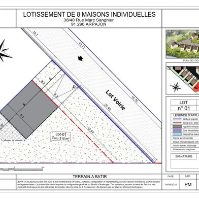 Terrain 314 m²