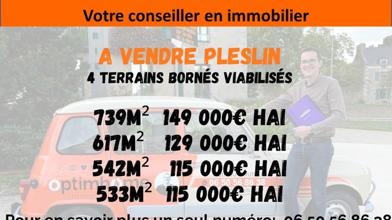 terrain  pièces 533 m2 à vendre à Pleslin-Trigavou (22490)