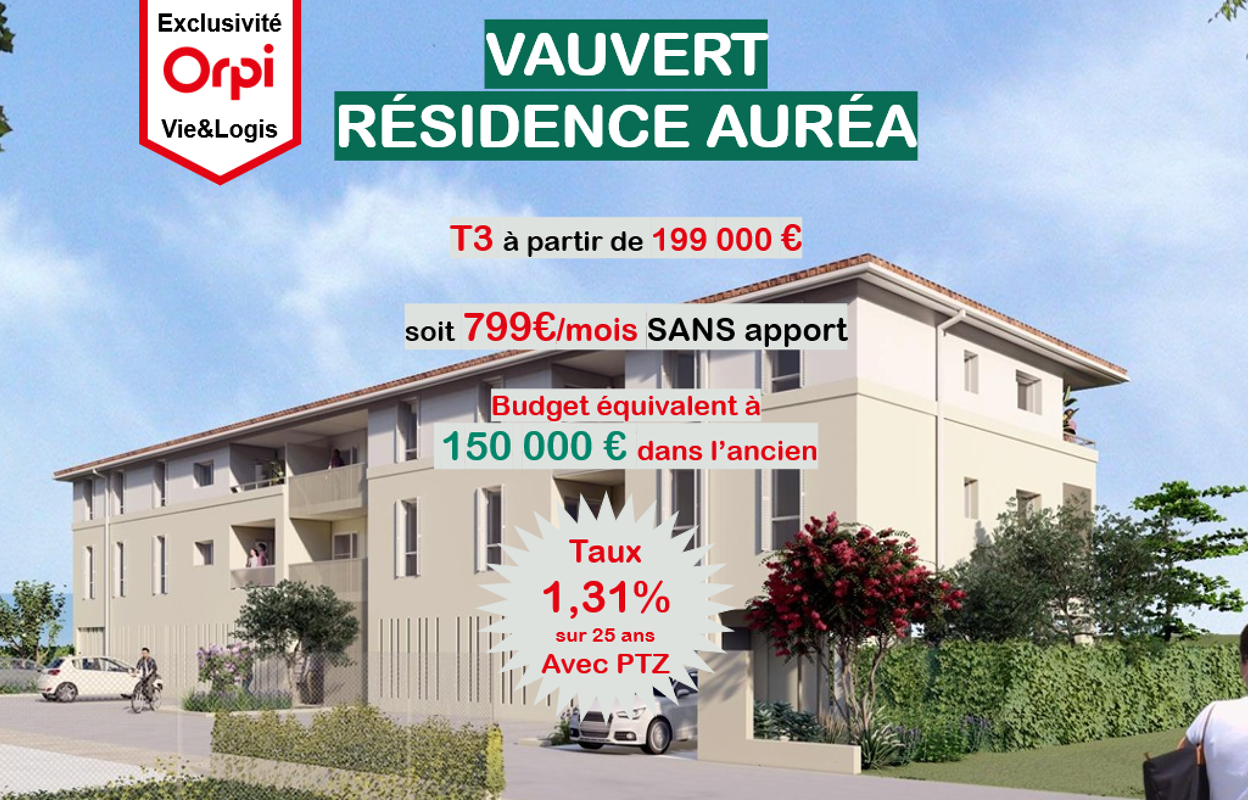 appartement 3 pièces 65 m2 à vendre à Vauvert (30600)