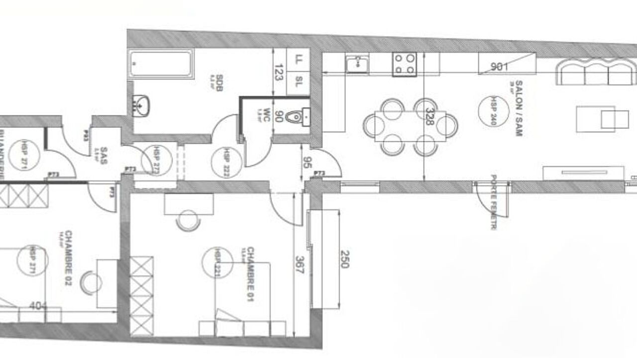 appartement 3 pièces 73 m2 à vendre à Loos (59120)