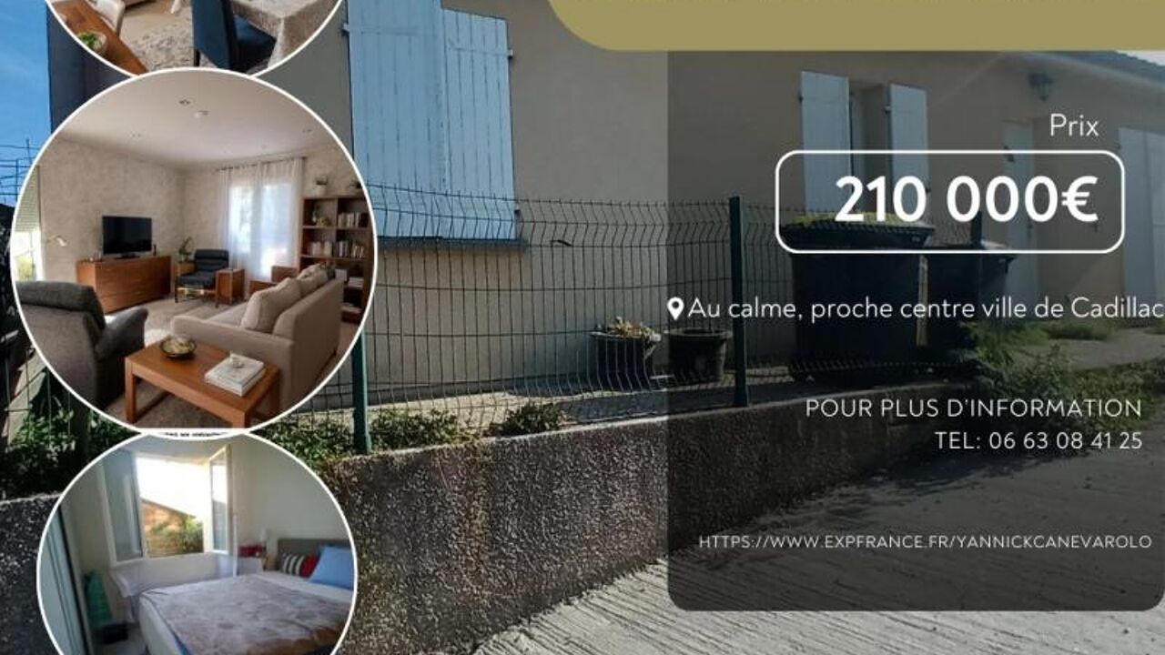 maison 4 pièces 84 m2 à vendre à Cadillac (33410)