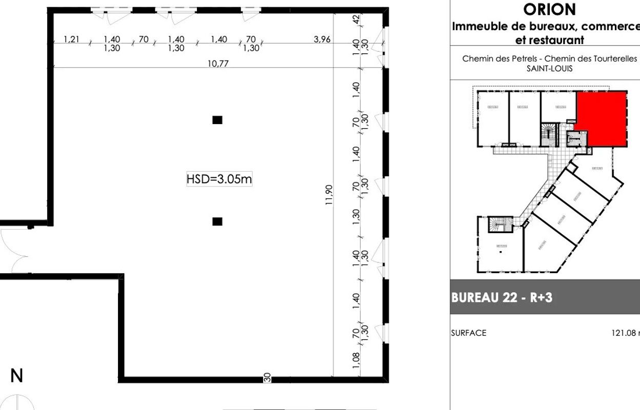 bureau 1 pièces 121 m2 à vendre à Saint-Louis (97450)