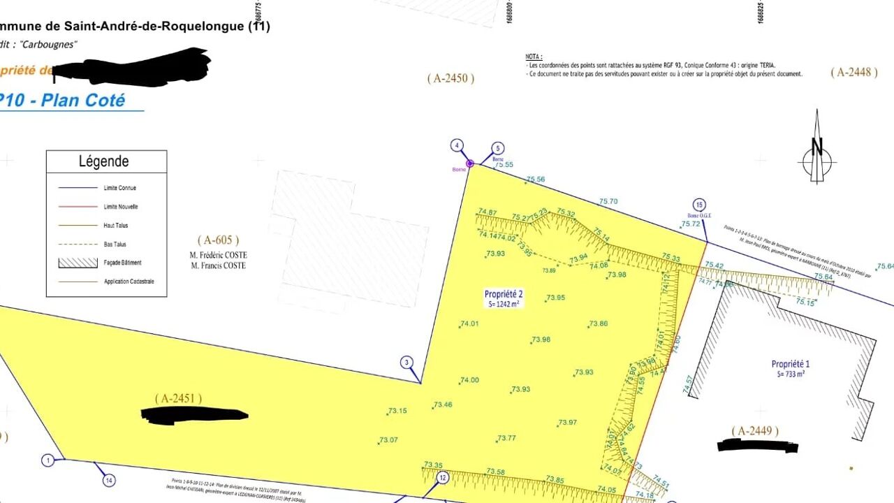 terrain  pièces 1242 m2 à vendre à Saint-André-de-Roquelongue (11200)