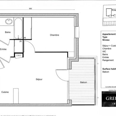 Appartement 2 pièces 42 m²