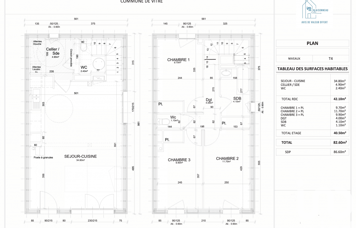 maison 4 pièces 83 m2 à vendre à Vitré (35500)