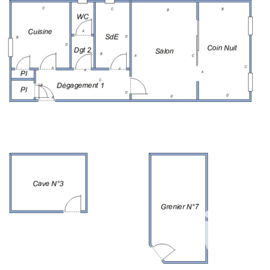 Appartement 2 pièces 55 m²