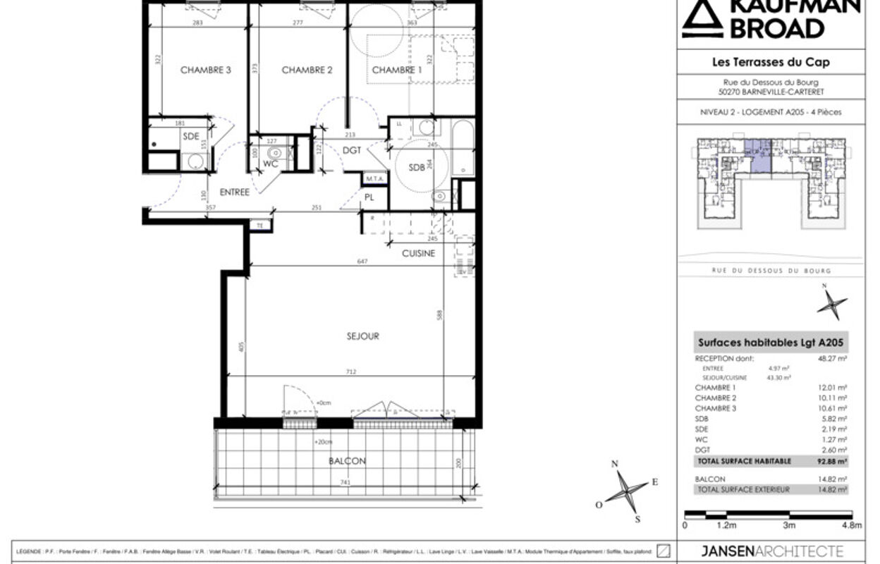 appartement 4 pièces 93 m2 à vendre à Barneville-Carteret (50270)