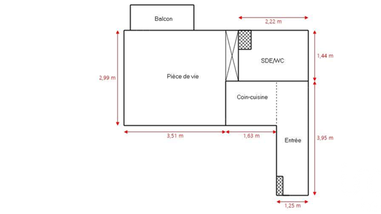 appartement 2 pièces 21 m2 à vendre à Saint-Nazaire (44600)