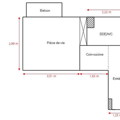 Appartement 2 pièces 21 m²