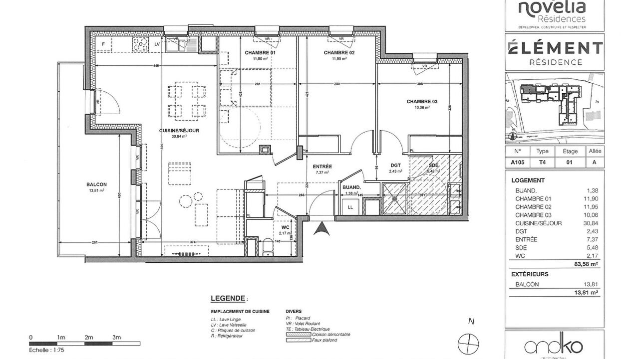 appartement 4 pièces 83 m2 à vendre à Embrun (05200)