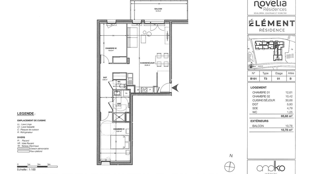 appartement 3 pièces 65 m2 à vendre à Embrun (05200)