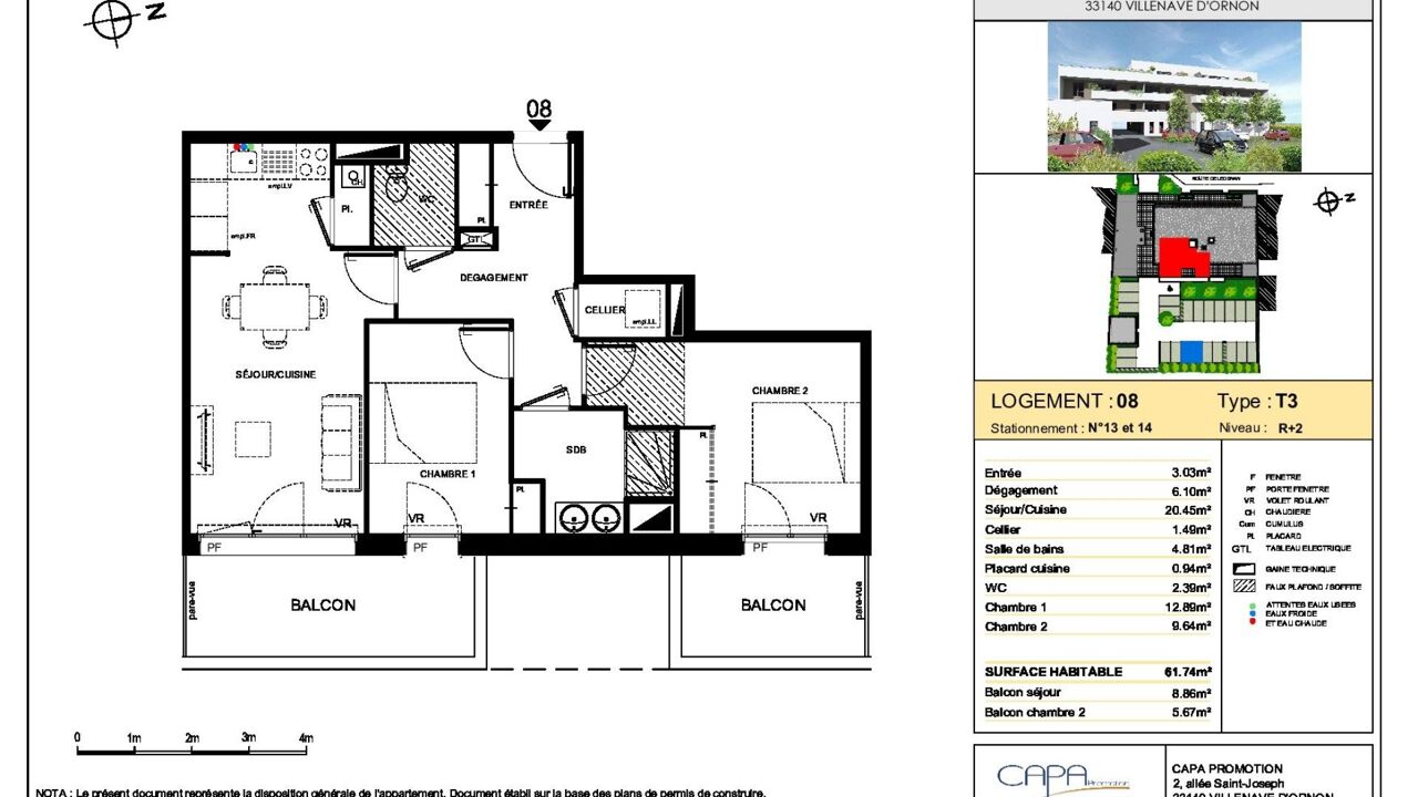 appartement 3 pièces 61 m2 à vendre à Villenave-d'Ornon (33140)