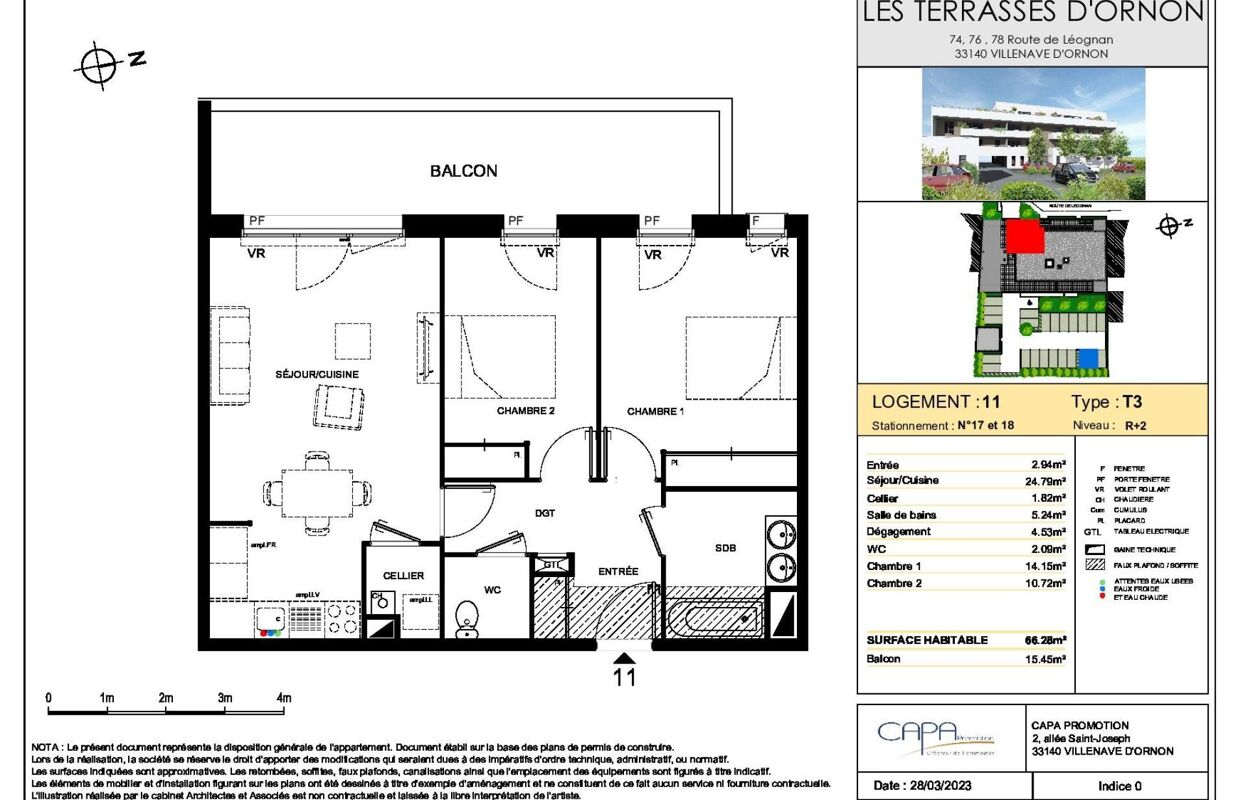 appartement 3 pièces 66 m2 à vendre à Villenave-d'Ornon (33140)