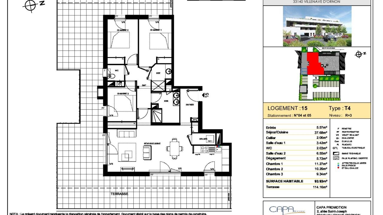 appartement 4 pièces 93 m2 à vendre à Villenave-d'Ornon (33140)