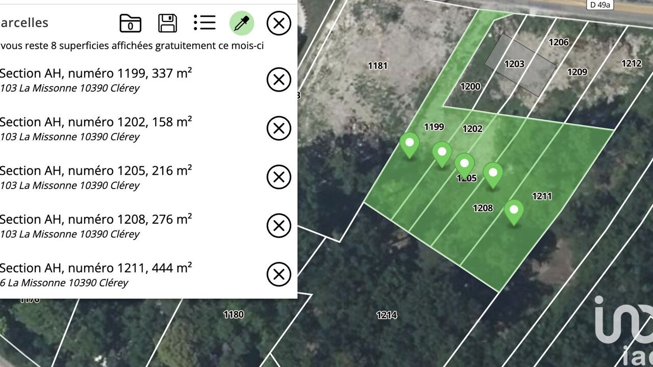 terrain  pièces 1431 m2 à vendre à Clérey (10390)