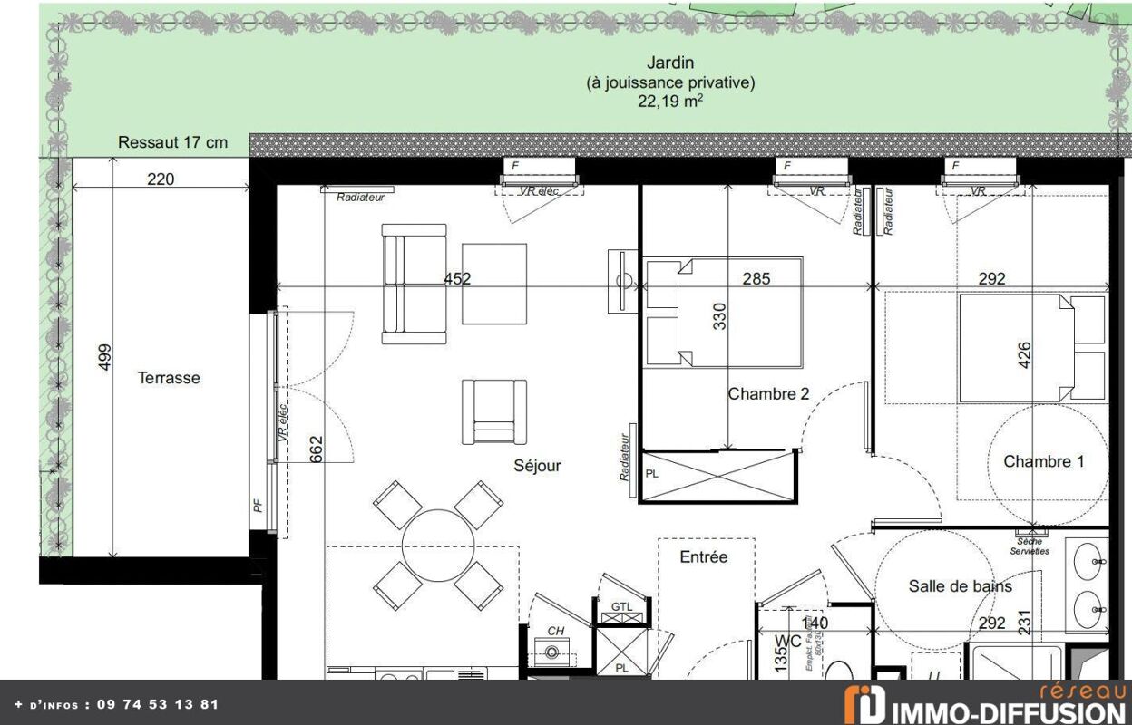 appartement 3 pièces 65 m2 à vendre à Le Haillan (33185)