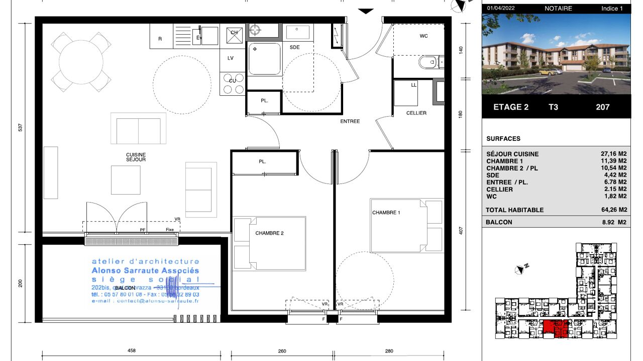 appartement 3 pièces 64 m2 à louer à Trélissac (24750)