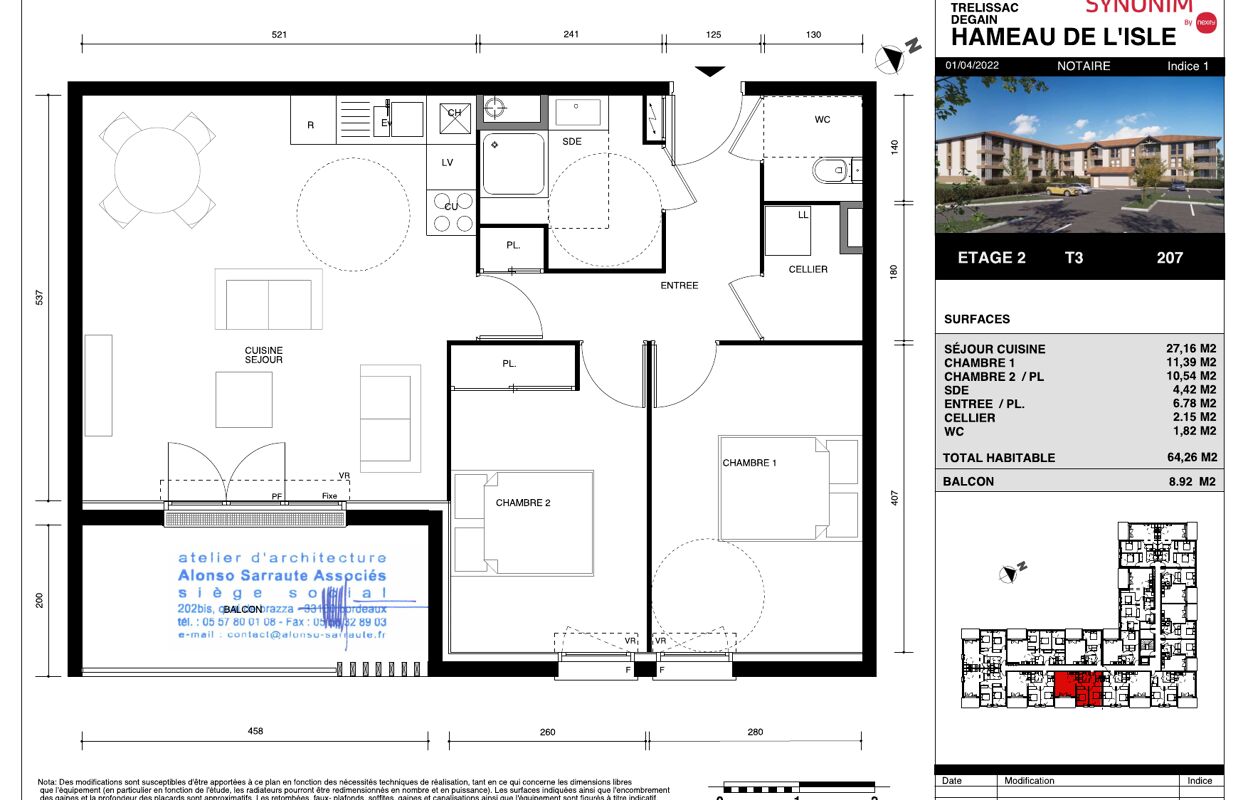 appartement 3 pièces 64 m2 à louer à Trélissac (24750)