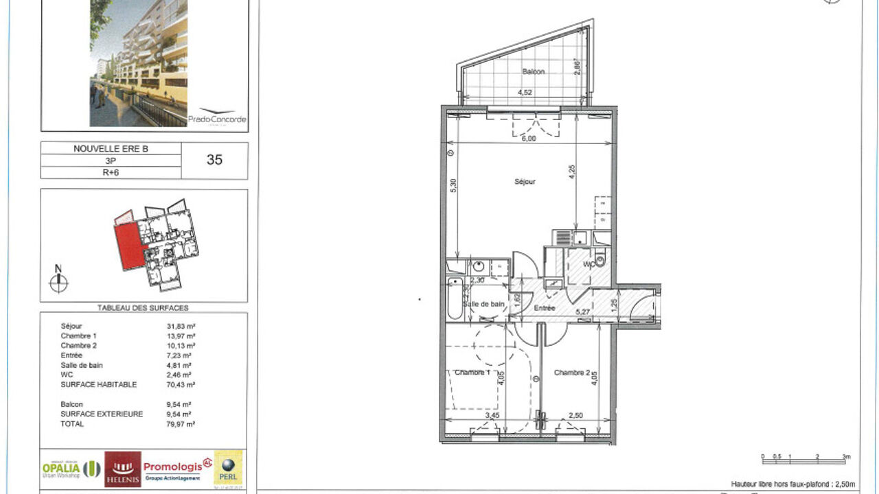 appartement  pièces 70 m2 à louer à Castelnau-le-Lez (34170)