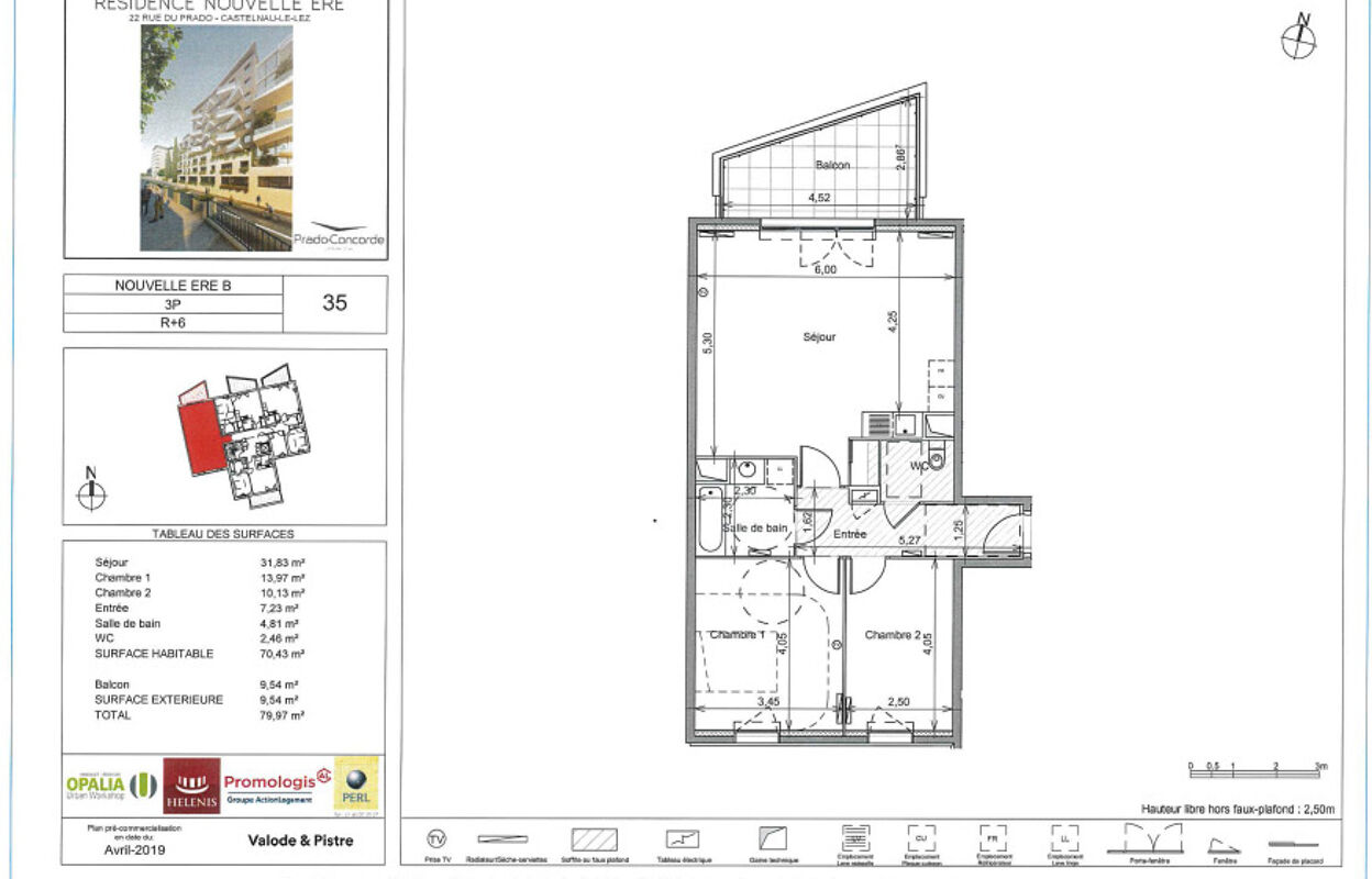 appartement  pièces 70 m2 à louer à Castelnau-le-Lez (34170)