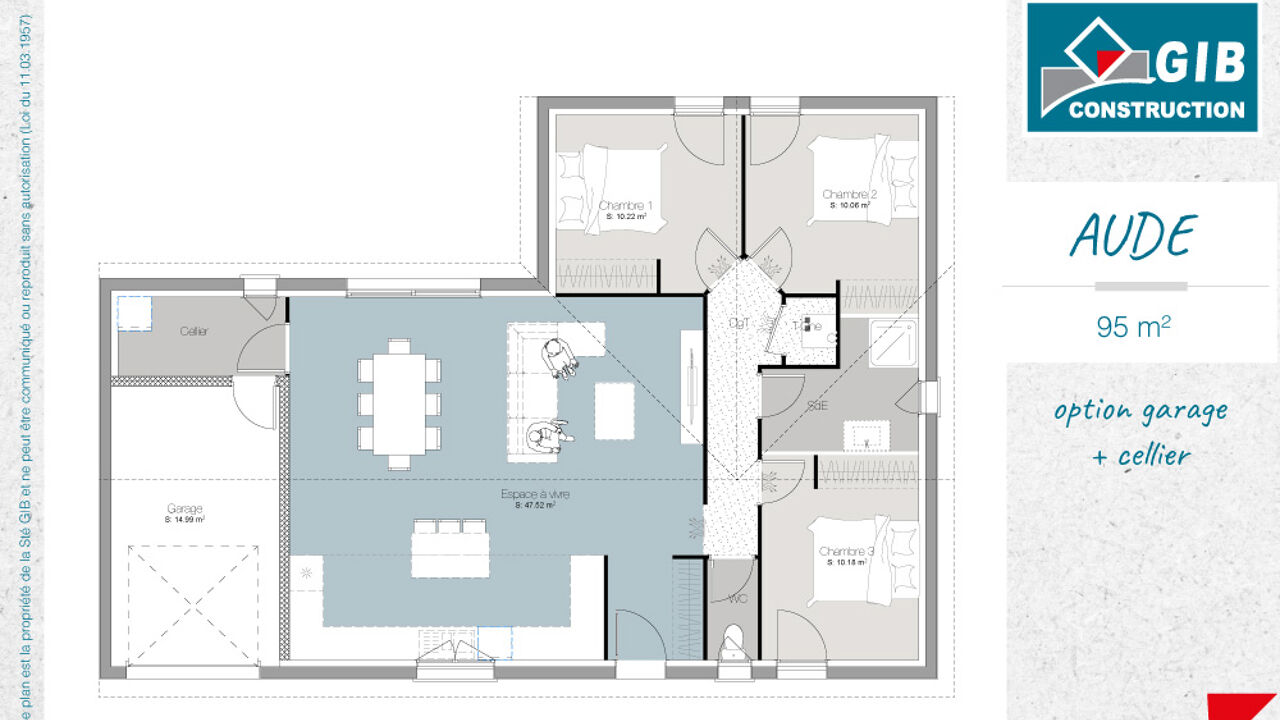 maison 95 m2 à construire à Le Teich (33470)