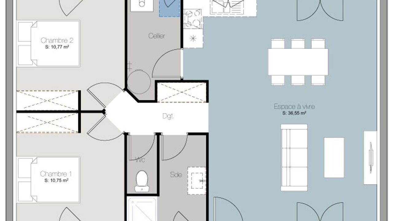 maison 72 m2 à construire à Mios (33380)