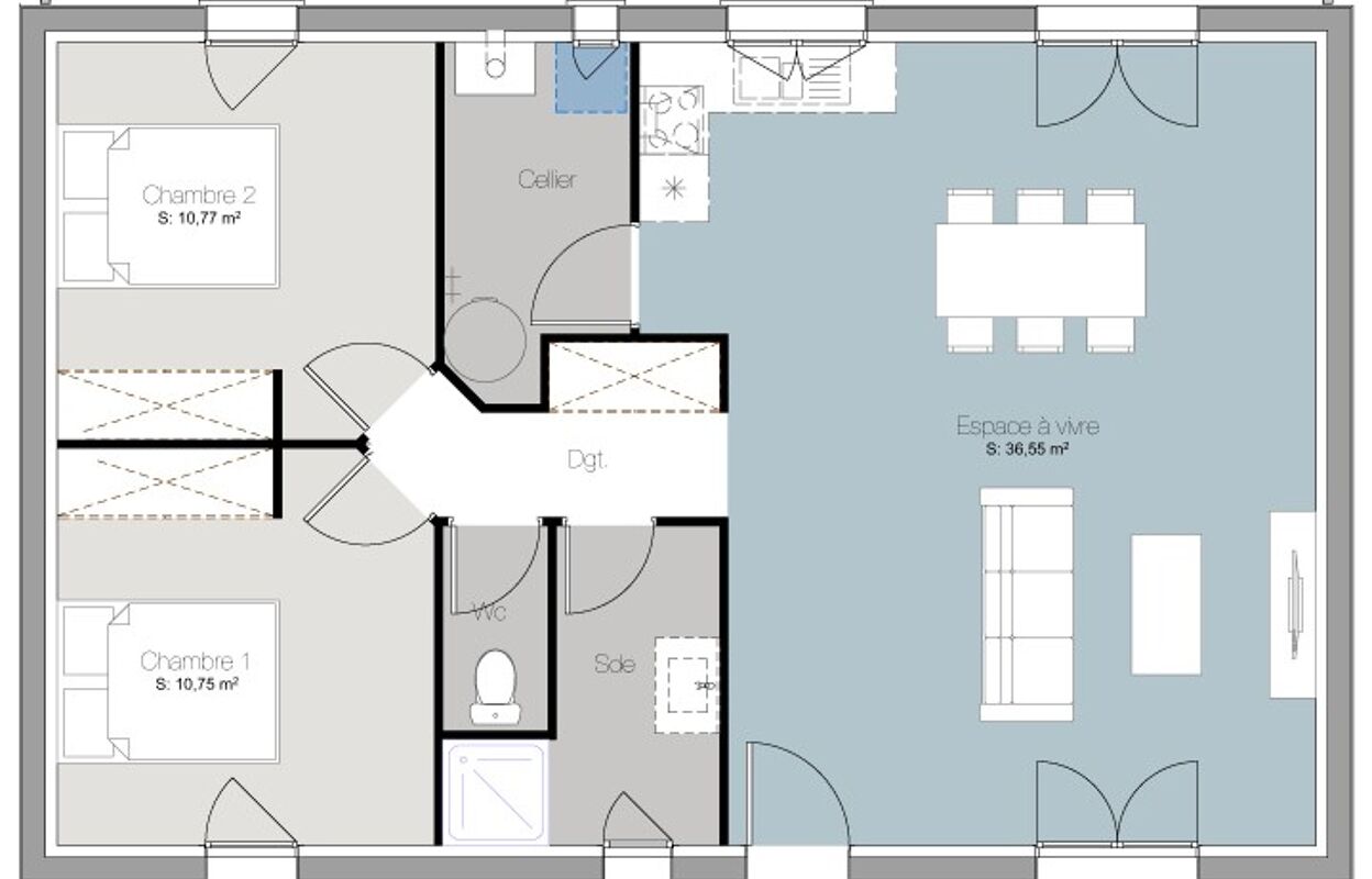 maison 72 m2 à construire à Mios (33380)