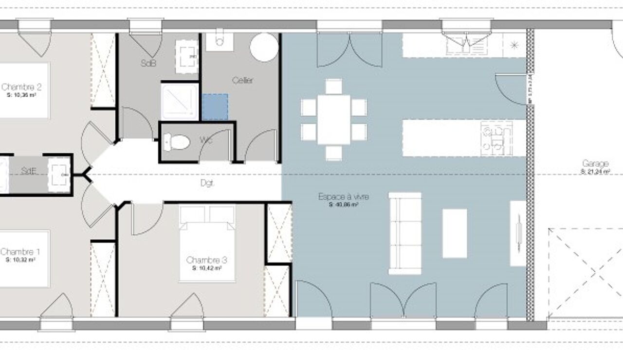 maison 90 m2 à construire à Mios (33380)