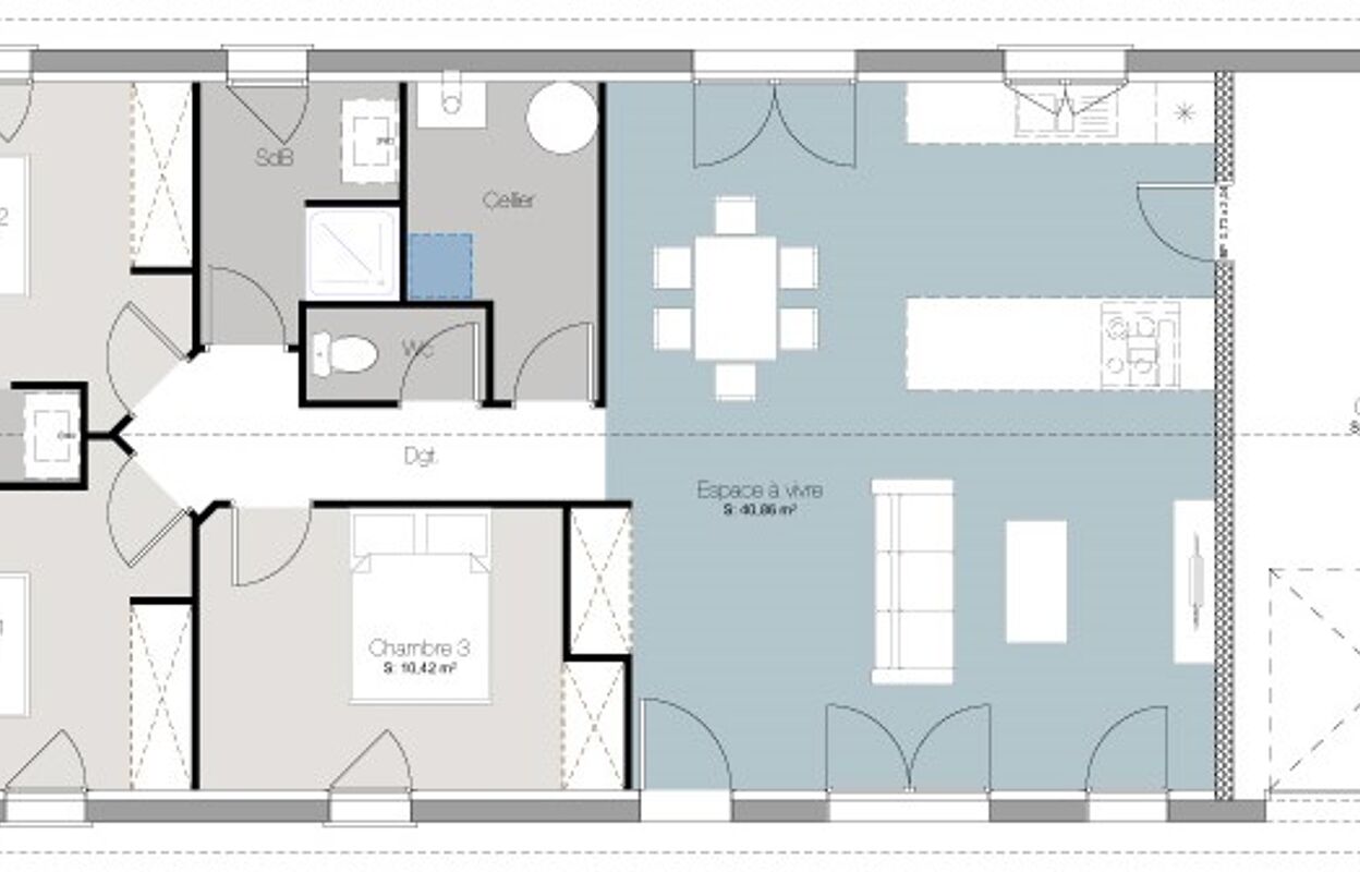 maison 90 m2 à construire à Mios (33380)