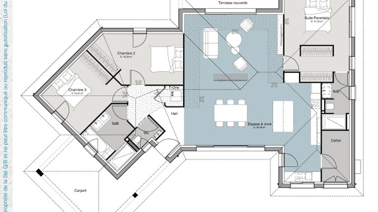 maison 128 m2 à construire à Mios (33380)