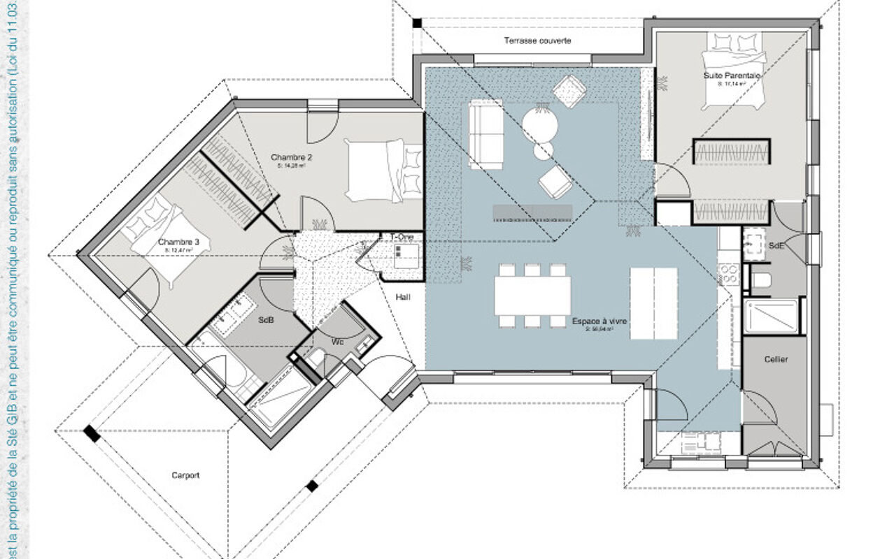 maison 128 m2 à construire à Mios (33380)