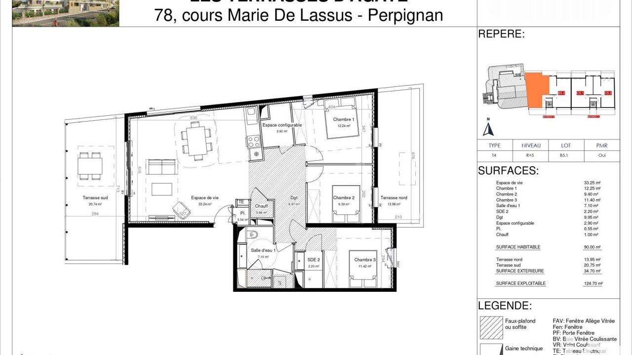 appartement 4 pièces 90 m2 à vendre à Perpignan (66000)