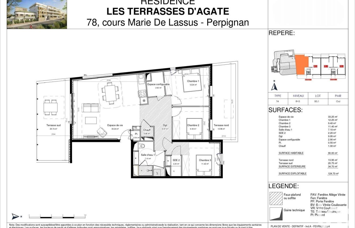 appartement 4 pièces 90 m2 à vendre à Perpignan (66000)