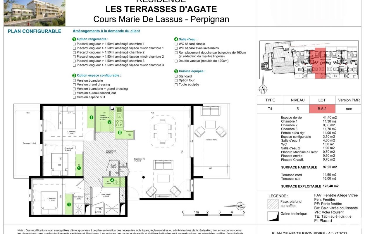 appartement 4 pièces 98 m2 à vendre à Perpignan (66000)