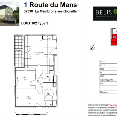 Appartement 3 pièces 236600 €