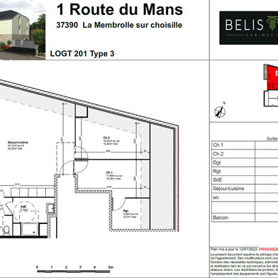 Appartement 3 pièces 267500 €