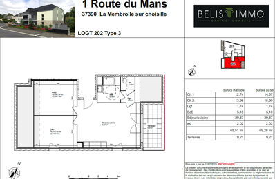 vente appartement 267 500 € à proximité de Beaumont-Louestault (37360)