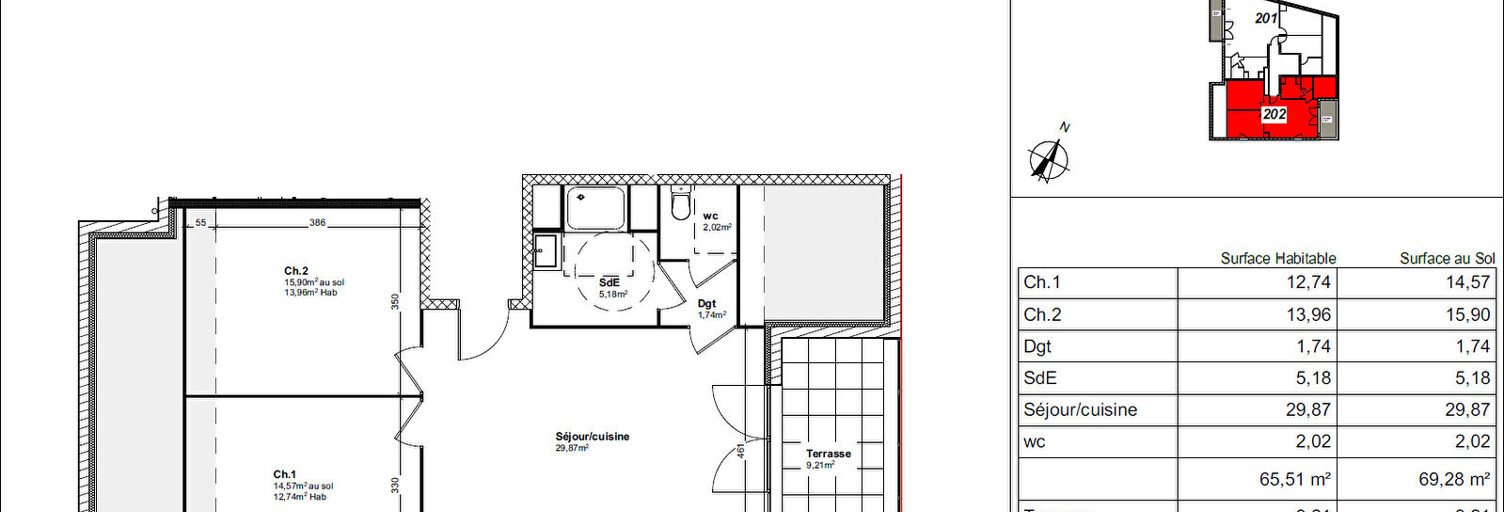 Appartement 3 Pièces 65 m² à vendre à La Membrolle-sur-Choisille (37390)