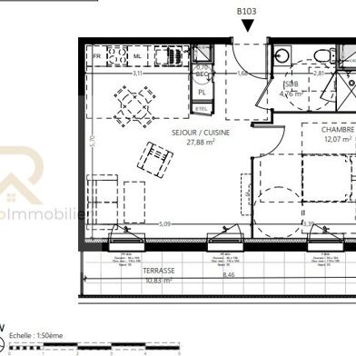 Appartement 2 pièces 45 m²