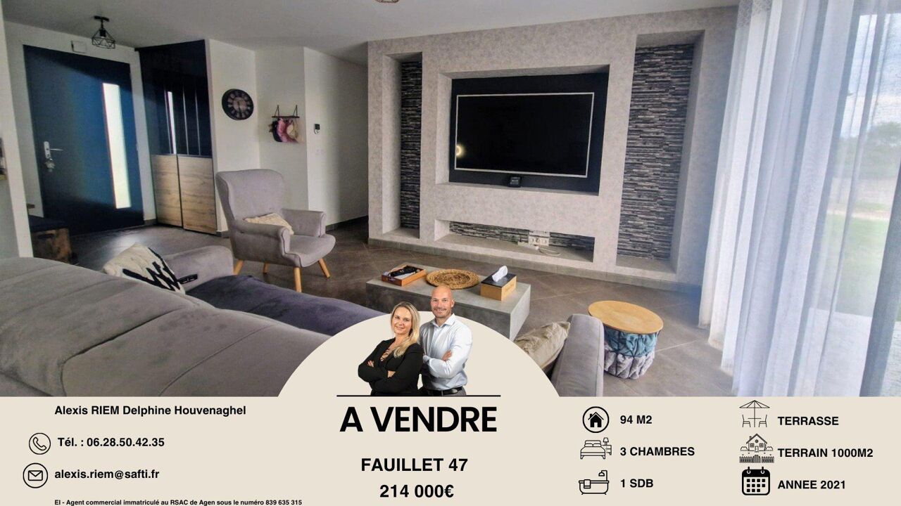 maison 4 pièces 94 m2 à vendre à Fauillet (47400)