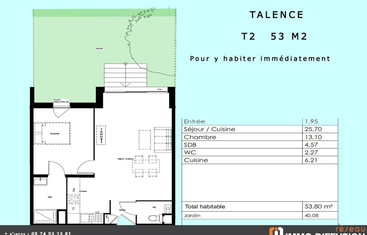 appartement 2 pièces 54 m2 à vendre à Talence (33400)