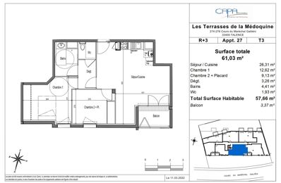 vente appartement 295 000 € à proximité de Bouliac (33270)