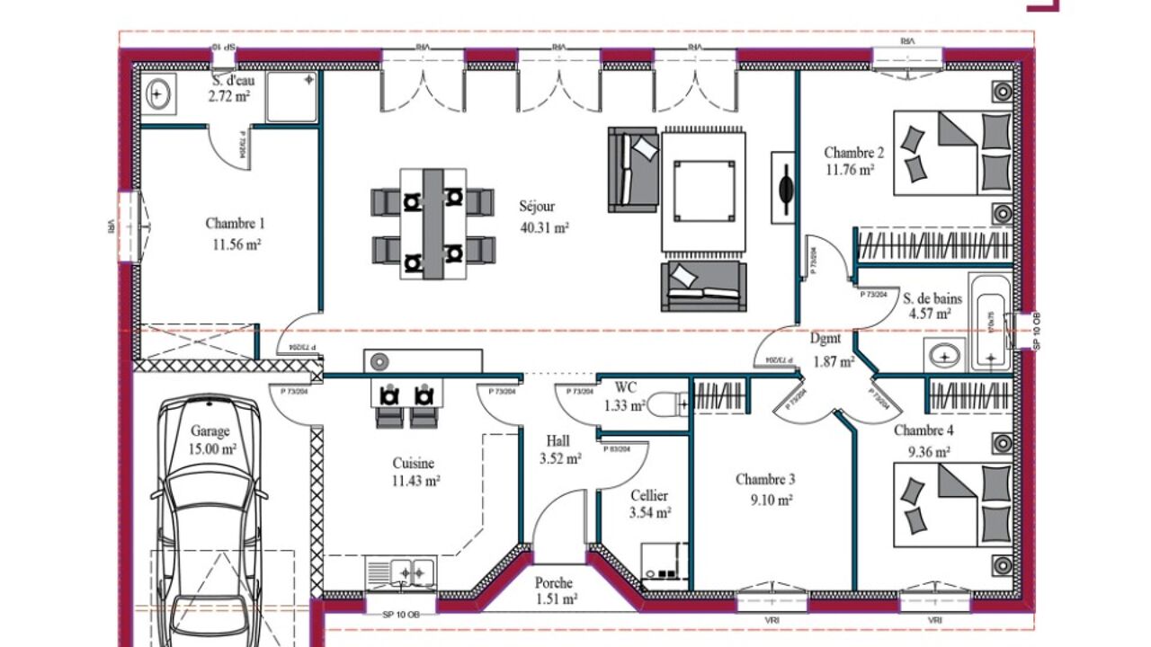 maison 5 pièces 111 m2 à vendre à Saint-Savin (33920)