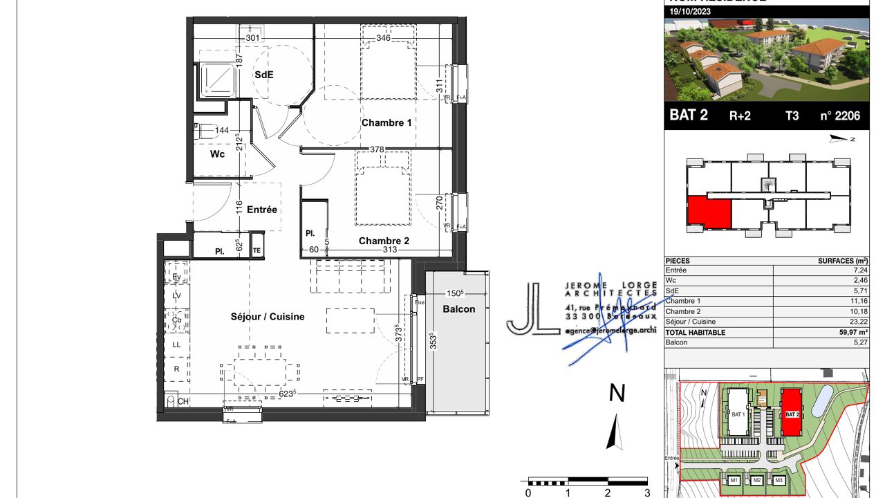 appartement 3 pièces 60 m2 à louer à Branne (33420)