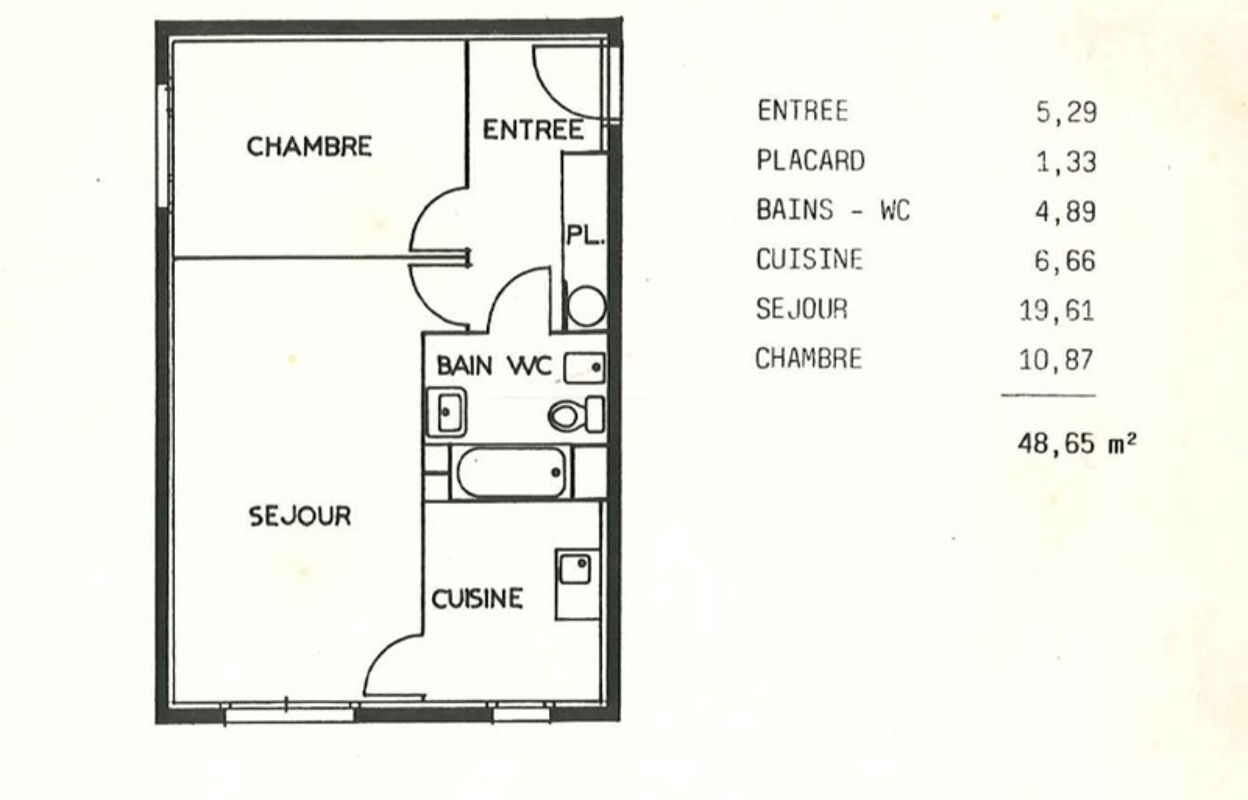 appartement 2 pièces 48 m2 à vendre à Pau (64000)