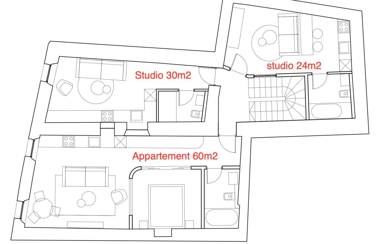 appartement 1 pièces 30 m2 à vendre à Bagnols-en-Forêt (83600)