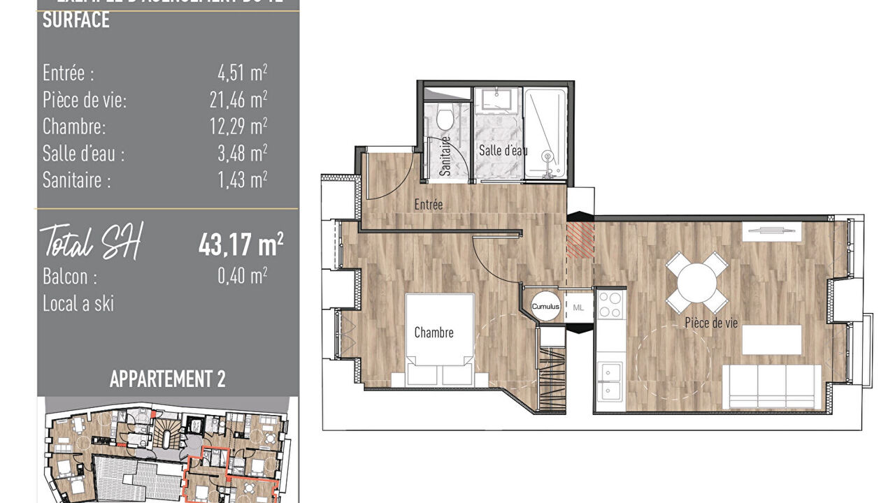 appartement 2 pièces 43 m2 à vendre à Cauterets (65110)